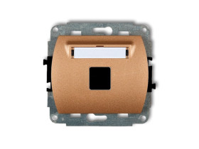 TREND Gniazdo multimedialne pojedyncze bez modułu (standard Keystone) złoty metalik 8GM-1P KARLIK