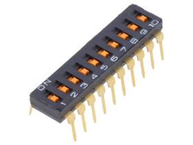 Przełącznik DIP-SWITCH liczba biegunów 10 ON-OFF A6T0102
