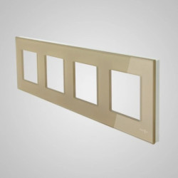 TouchMe Ramka poczwórna szklana złota TM718G