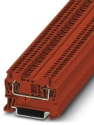 Through terminal block, spring balancer connection, 0.08-1.5 mm², 2 pole, 17.5 A, 6 kV, red, 3037038