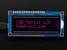 USB + Serial Backpack Kit with 16x2 RGB backlight negative LCD (RGB on Black)