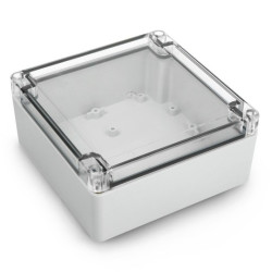 Obudowa plastikowa Kradex ZP135 JpS TM ABS-PC z mosiężnymi tulejkami IP65 - 135x135x60mm jasna