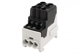 Blok rozdzielczy DBR 100A (2x25 / 6x10) Al/Cu - czarny