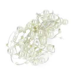 Lampki choinkowe LED na baterie - białe ciepłe perły - 20szt.