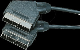 SCART cable, 2x 21-pin SCART plug, 0.60 metres