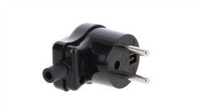 Wtyczki Wtyczka Kątowa Z Uziemieniem, Skręcana Czarny Wk-1Zc