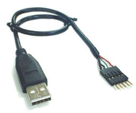 Wtyk USB TYP A z przewodem z wtykiem 1x5PIN 30cm