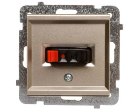 SONATA Gniazdo głośnikowe pojedyncze szampański złoty GG-1R/m/39