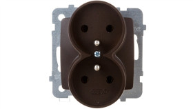 Karo Gniazdo Podwójne Z/U Czekoladowy Metalik Gp-2Srz/M/40