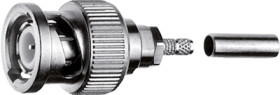 BNC plug 50 Ω, KX-21A, RG-178B/U, RG-196A/U, crimp connection, straight, 100027456