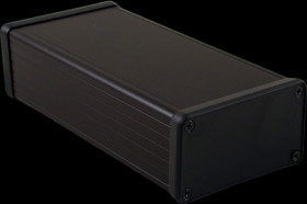 Aluminum enclosure, (L x W x H) 160 x 78 x 43 mm, black (RAL 9005), IP54, 1455K1602BK