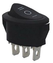 PRZEŁĄCZNIK KLAWISZOWY KCD1-3 6A/250V POJEDYNCZY ON-OFF-ON CZARNY (PRZEL358)