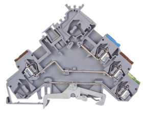 Złączka szynowa do elementów wykonawczych z PE 2,5mm2 szara 280-572