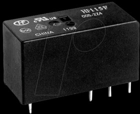 HF115F/024-2ZS4A Mini relay, 24 V, 2 changeover contacts, 8 A, RT III
