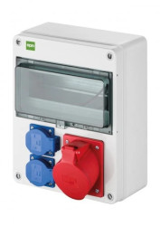 Rozdzielnica budowlana RS-10 10-mod. 2x2P+Z, 32A/5P, IP54 bez zabezpieczeń 6225-00