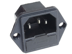 Gniazdo AC IEC z z gniazdem na bezpiecznik