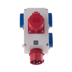 Rozdzielacz siłowy 16A/5P/400V - 3x 2P+Z + 16A/5P/400V IP44 20P3168