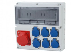 Rozdzielnica LAGO 14M - gniazda 16A 5p, 6x230V /14 modułów/