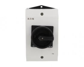 Rozłącznik 40A 3P w obudowie IP65 z blachą EMC czarna rączka z blokadą P1-40/I2H/MBS/SVB-SW 199919