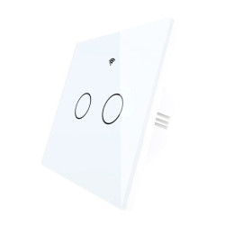Tuya - inteligentny włącznik ścienny dotykowy - WiFi/Bluetooth - 2-kanałowy bez N - Moes WRS-EU2-L-WH-MS