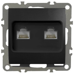 QUADRA Gniado komputerowe 2xRJ45 LAN czarne matowe