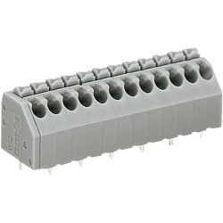 WAGO 250-208 8 Pole 3.5mm 8A 45° Push Button PCB Terminal Block Grey