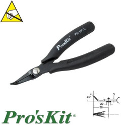 Szczypce zagięte, precyzyjne ESD, 140mm, Proskit 1PK-105-E