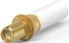 SMA panel socket 50 Ω, RG-174, RG-179, RG-187, RG-188, RG-316, clamp, straight, 1051933-1