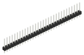 Pin header, 30 pole, pitch 2.54 mm, straight, black, 10048361