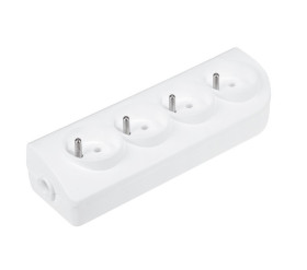 GNIAZDO DO PRZEDŁUŻACZA 4-GNIAZDA Z UZIEMIENIEM BIAŁE GN-40