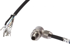 VK507B41, kabel połączeniowy, 5 m, M9 męski (złącze) 8-pinowy kątowy, wolny koniec przewodu, 8x0,14 mm², PUR