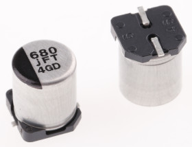 Kondensator 680μF 6.3V dc SMD Panasonic roztaw: 1.8mm 6.3 (Dia.) x 7.7mm