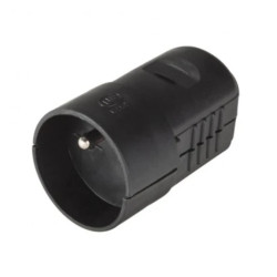 Gniazdo wtyczkowe PCW przenośne, z uziemieniem, czarne 24527