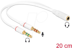 65585 Audio Cable, 3,5 mm jack female to 2x male, 0,20 m