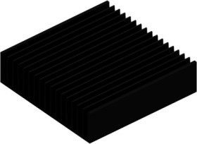 Extruded heatsink, (L x W x H) 150 x 150 x 40 mm, 1.7 to 1 K/W, black anodized, 10019124