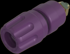 Pole terminal, 4 mm, purple, 30 VAC/60 VDC, 35 A, M4 threaded bolt, gold-plated, 930103709