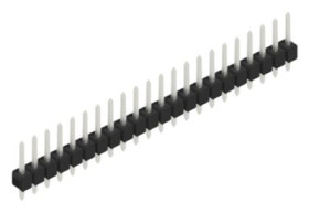 Pin header, 22 pole, pitch 2.54 mm, straight, black, 10046170