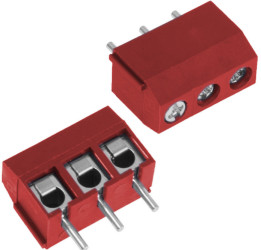 Listwa zaciskowa AK 5mm 3 PIN CZERWONA (+)h -10mm (4 szt)