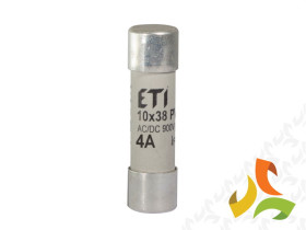 Bezpiecznik topikowy PV gR 900V CH 10x38 4A gR 900V cylindryczny 002625028 ETI