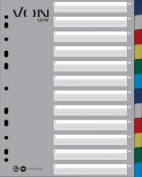 1228-00-00 Plastic dividers, A4 (1 - 12), multi-coloured