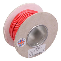 Red 2mm² Thin Wall Copper Cable 28/0.3mm 30M