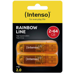 Intenso 3502492 Rainbow Line USB Stick 64GB Double Pack Orange USB Type A