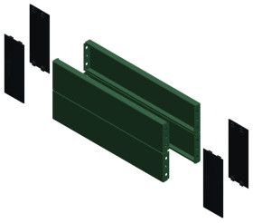 Panele boczne do cokołu, 4x 600x200mm, składana blacha stalowa NSYSPS6200SD