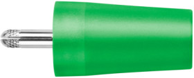 Screw-clamping adapter, 4 mm plug, spreadable to 4 mm socket, green, CAT II, SURB 2112 NI / GN
