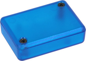 ABS miniature enclosure, (L x W x H) 50 x 35 x 15 mm, blue/transparent, IP54, 1551FTBU