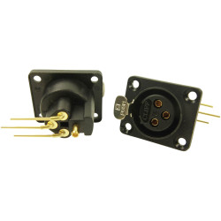 Cliff CP30082 XLR Connector Right Angle 3-Pin Sleeve Socket Black