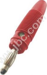 RA-171 RT Wtyk izolowany 4mm lamelkowy z poprzecznym otworem 4mm, przyłącze przykręcane, czerwony, RA171RT, WYPRZEDAŻ