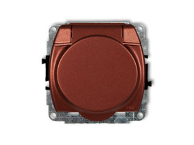 TREND Gniazdo hermetyczne z uziemieniem (klapka brązowy metalik przesłony torów prądowych) brązowy metalik 9GPB-1zp KARLIK