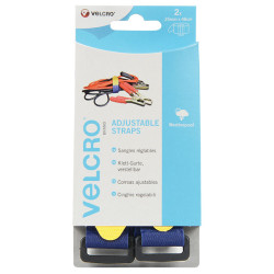 VELCRO&#xAE; Brand VEL-EC60327 25mm x 92cm Adjustable Strap Blue 2 Pieces