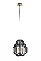 Lampa wisząca nowoczesna drewno czarna 1xE27 ZOEY
